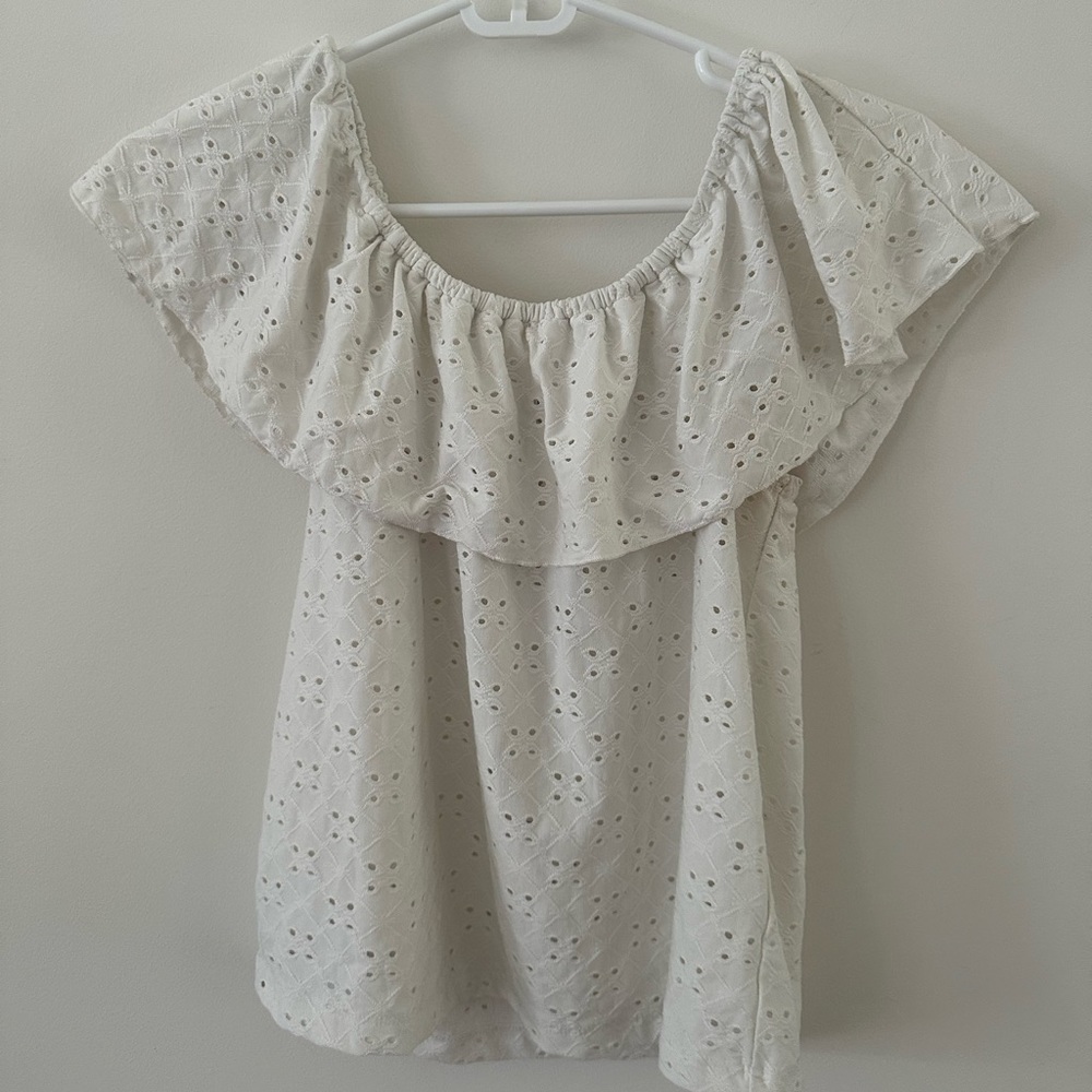 Off The Shoulder Eyelet Blouse